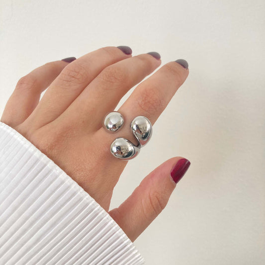 Triple Drop Ring Silver