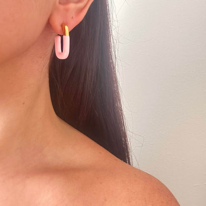 Pastel Colored U Earrings