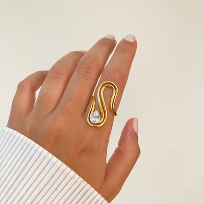 Statement Drop Zircon Ring