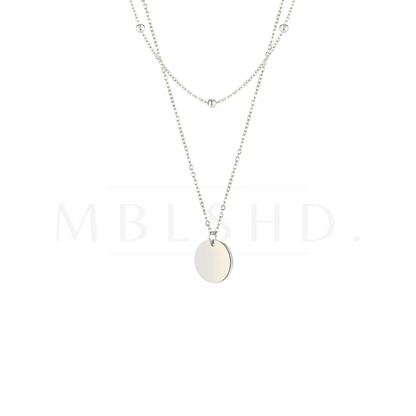 Minimalist Layered Necklace Silver