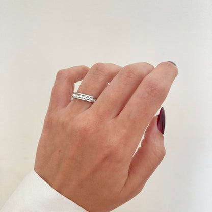 White Zircon Eternity Ring Silver