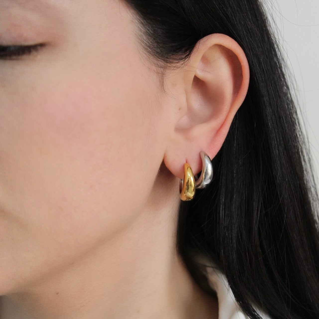 Duo Color Dome Earrings