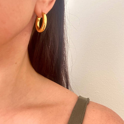 Bubbly hoop earring - Gold