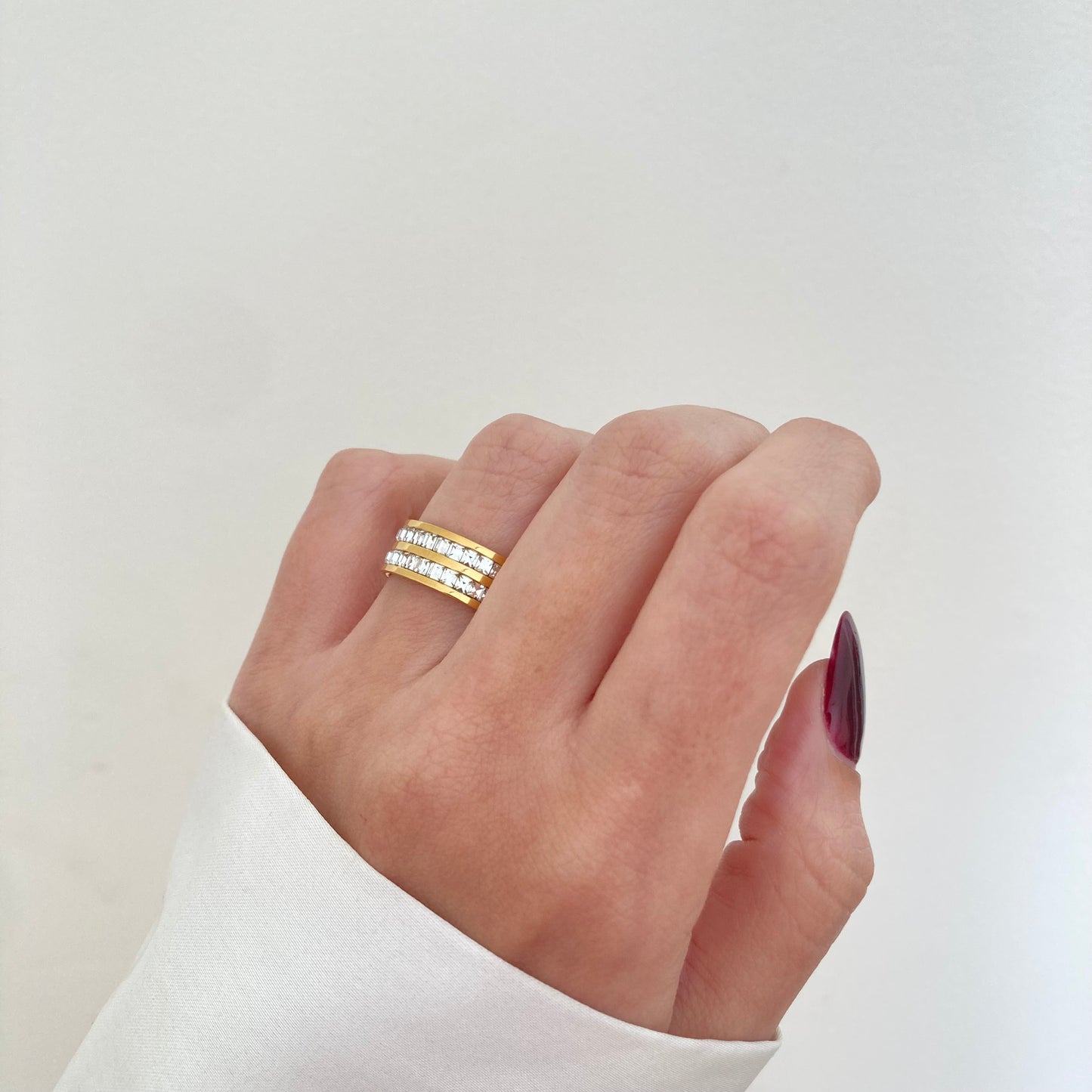 Double Zircon Eternity Ring