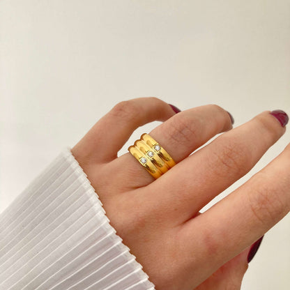 Triple Layer Zircon Ring