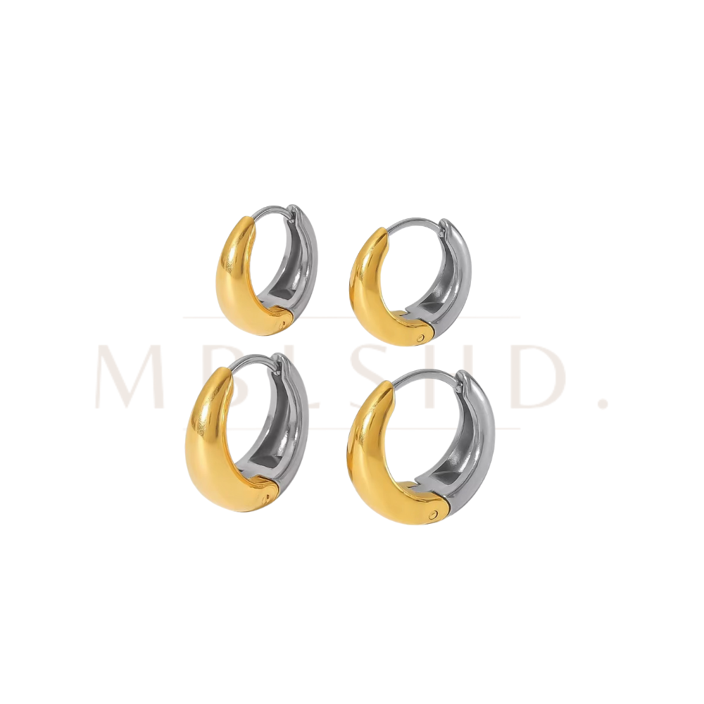 Duo Color Dome Earrings