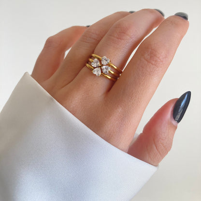 Hearts Triple Ring Set