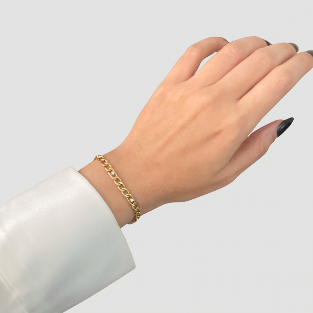 Zircon Figaro Chain Bracelet