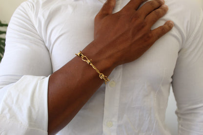Razor Wire Gold Bangle - Men