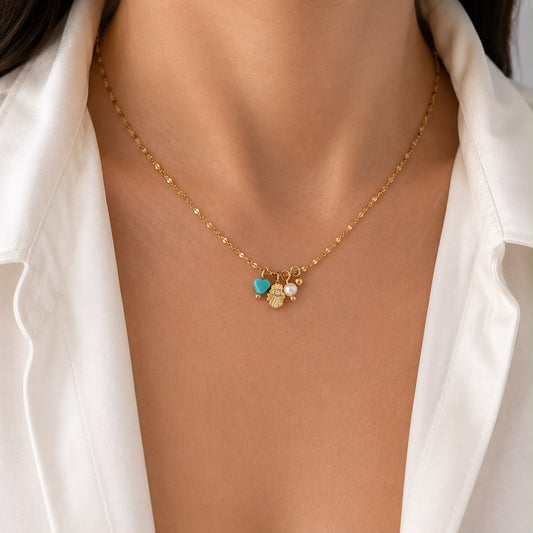 Dainty Turquoise Charms Necklace