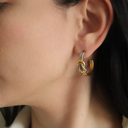 Two Tone Twist Earrings