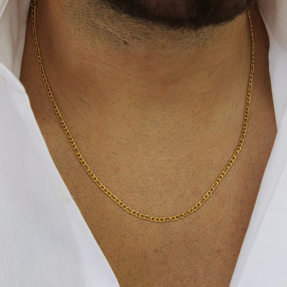 3mm Figaro Gold Necklace - Men
