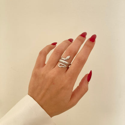Snake layered Ring -Silver-
