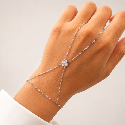 Bloom Hand Chain Silver