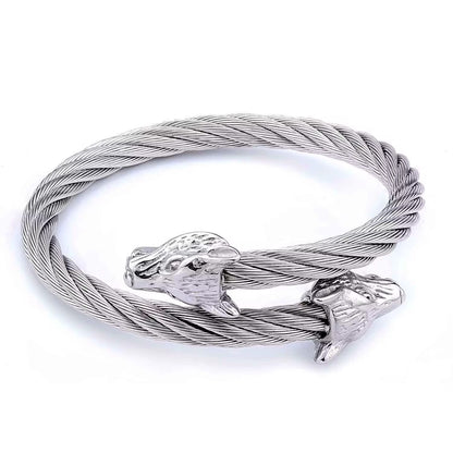 Silver Panther Bangle - Men