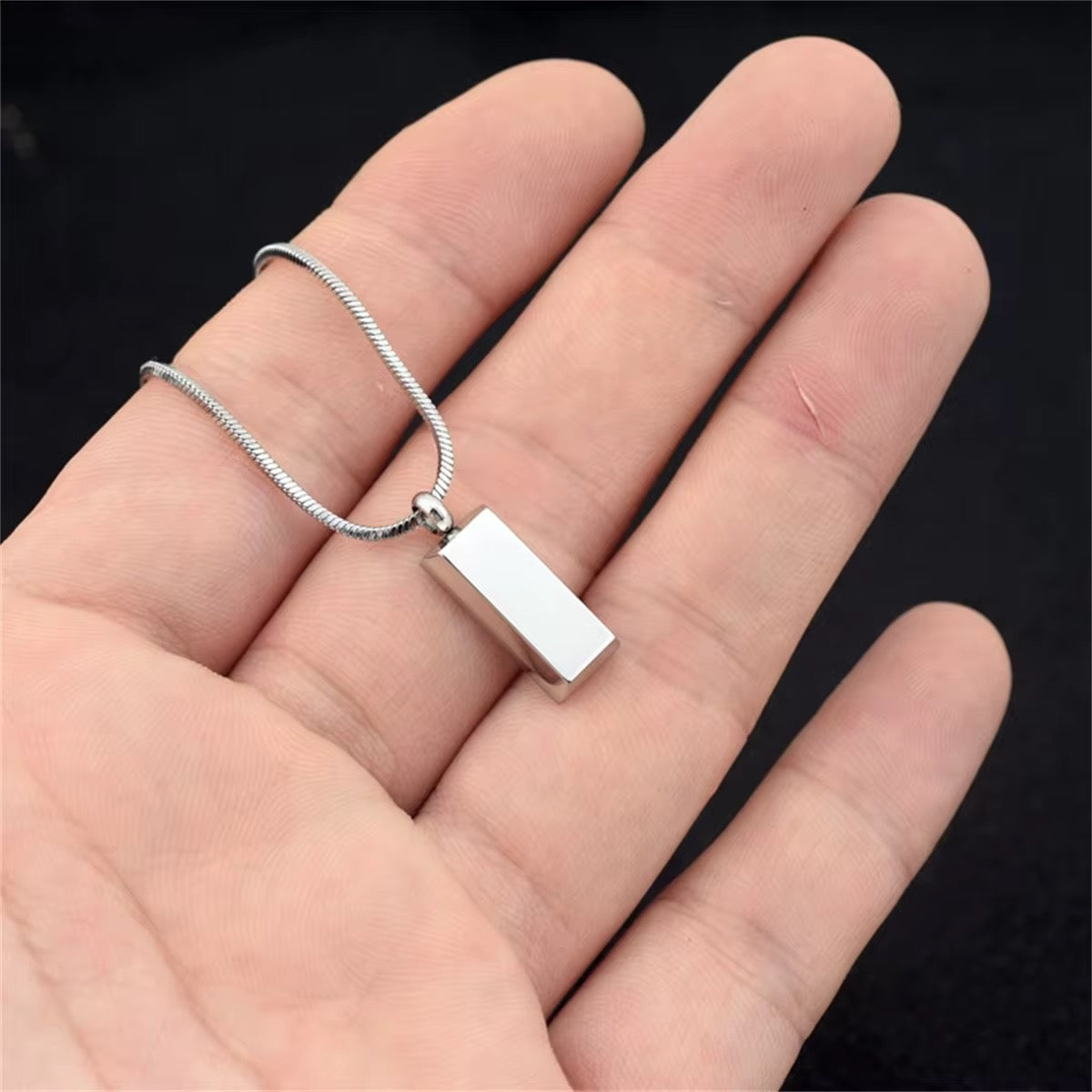 Minimalist Silver Pendant Necklace - Men