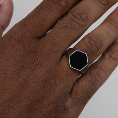 Hexagon Ring Silver - Men