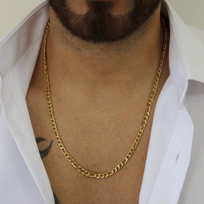 5mm Figaro Gold Necklace - Men