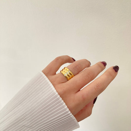 Triple Layer Zircon Ring