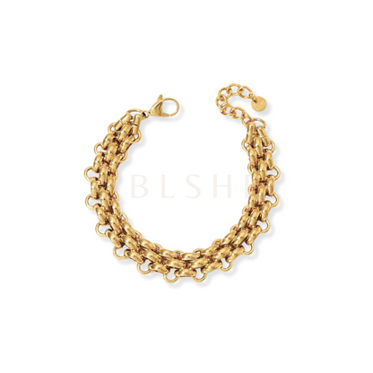 Wide O Chain Bracelet Gold