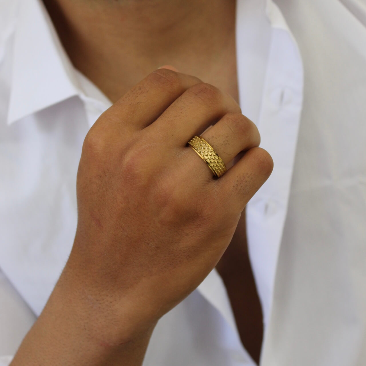 Snake Band Ring Gold - Men