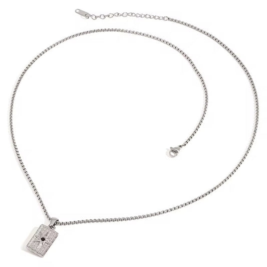 Silver Star Pendant Necklace - Men