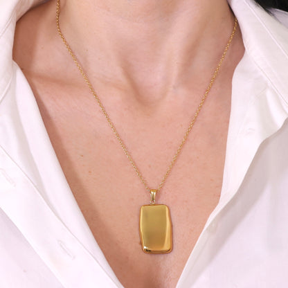 Long Rectangle Pendant Necklace