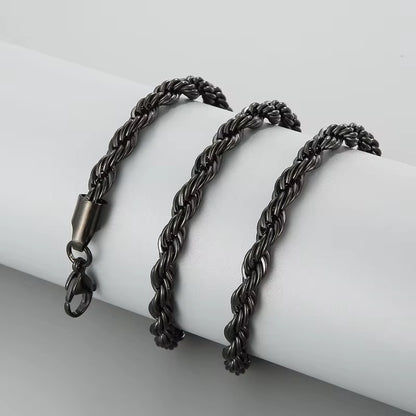 Twist Black Necklace - Men