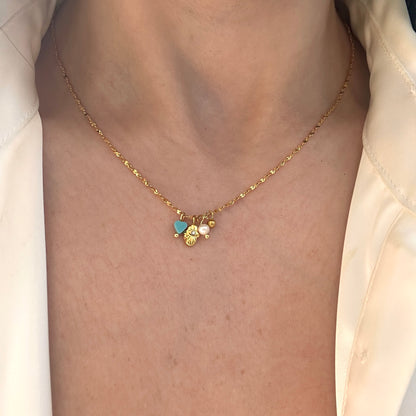 Dainty Turquoise Charms Necklace