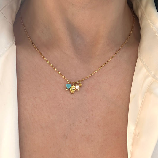 Dainty Turquoise Charms Necklace