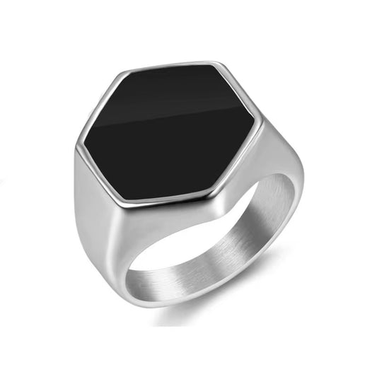 Hexagon Ring Silver - Men
