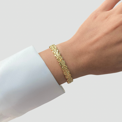 Hammered Oval Open Bangle