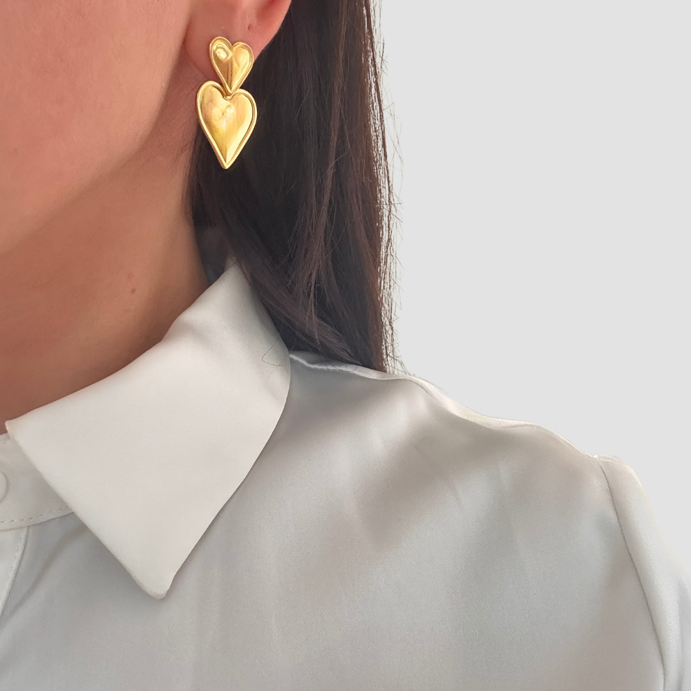 Gold Heart Earrings