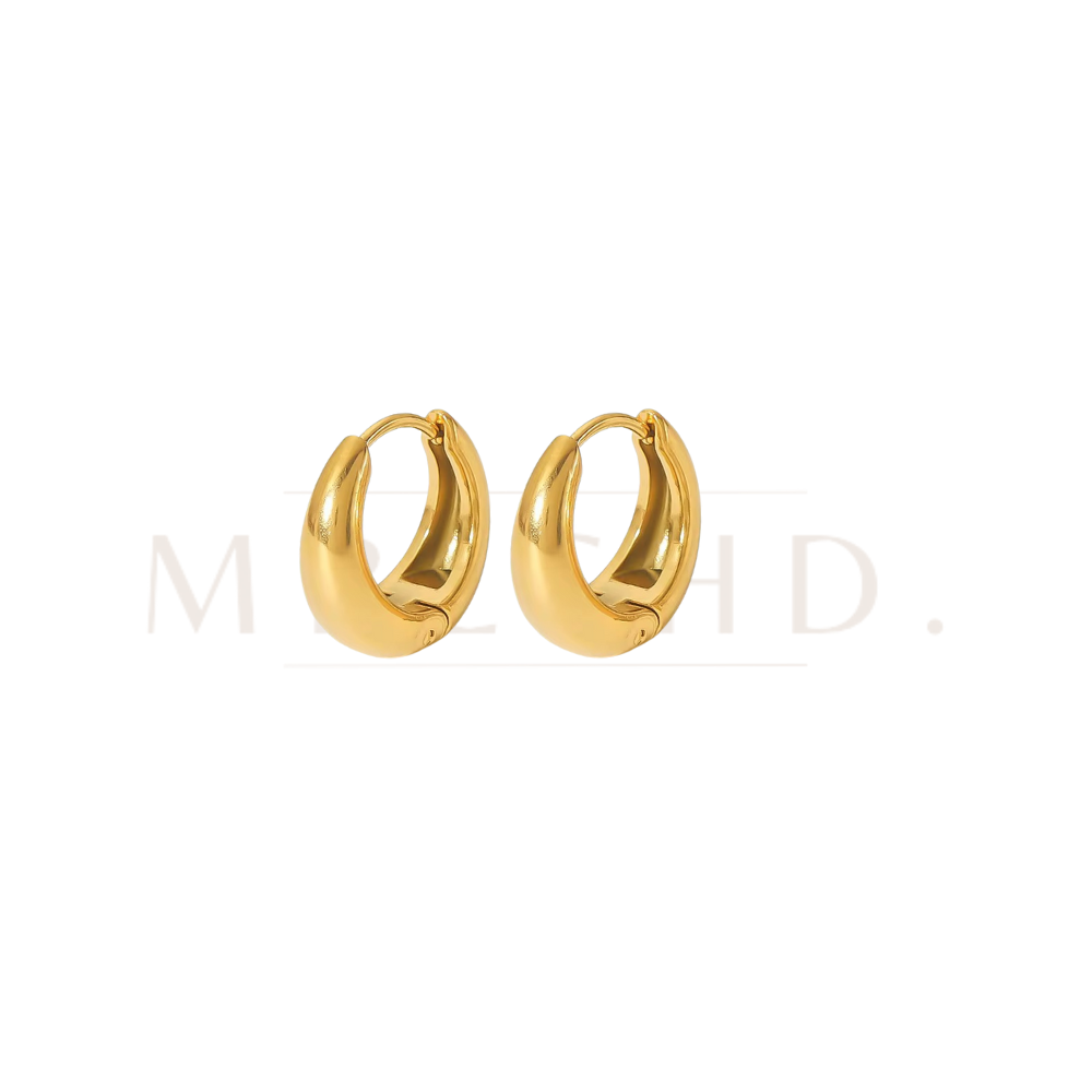 Golden Dome Huggie Earrings