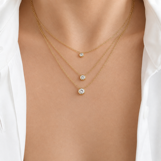 Triple Spark Layered Necklace