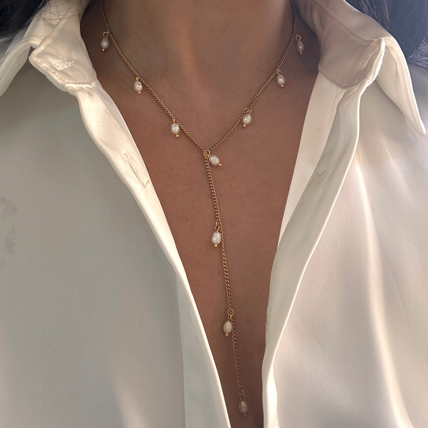 Pearl Y Shaped Necklace