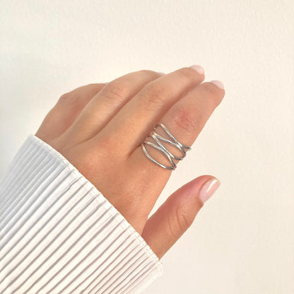 Five Band Silver Ring