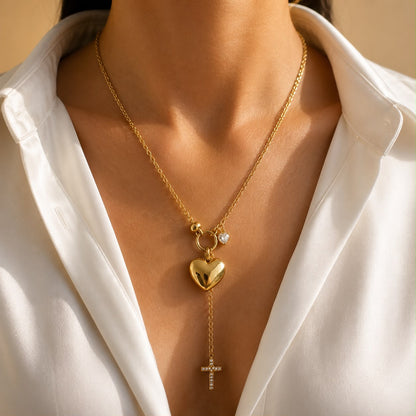 Faith Drop Heart Necklace