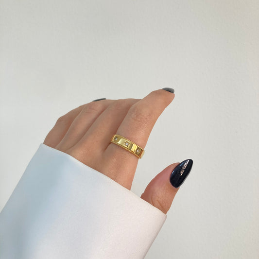 Medium Band Zircon Stars Ring