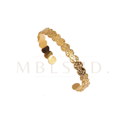 Hammered Oval Open Bangle