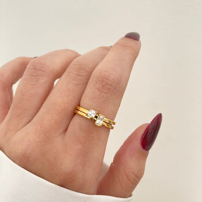 Double stone & Layer Ring