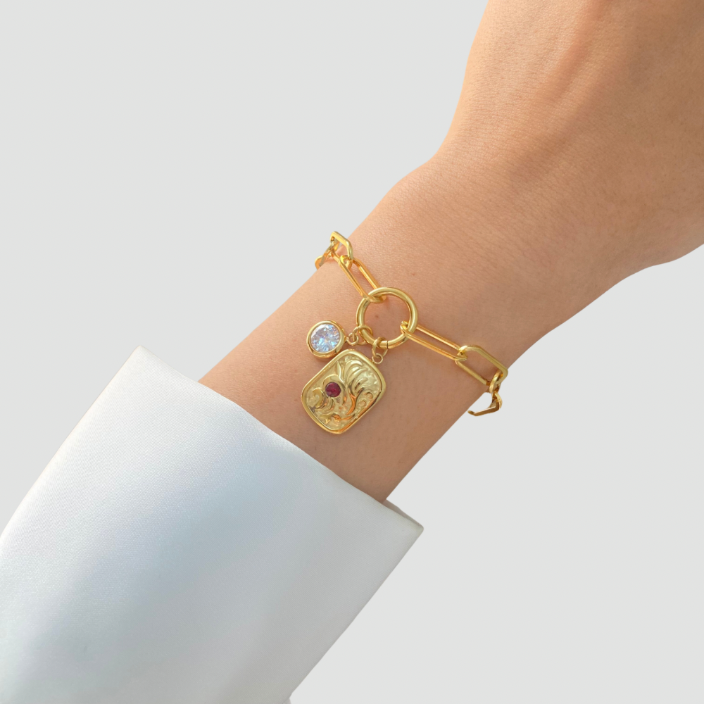 Crimson Charm Bracelet