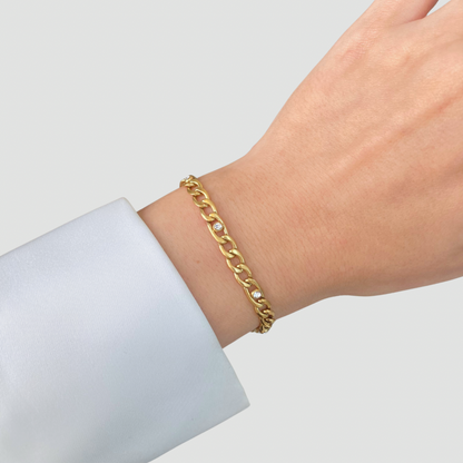 Zircon Figaro Chain Bracelet