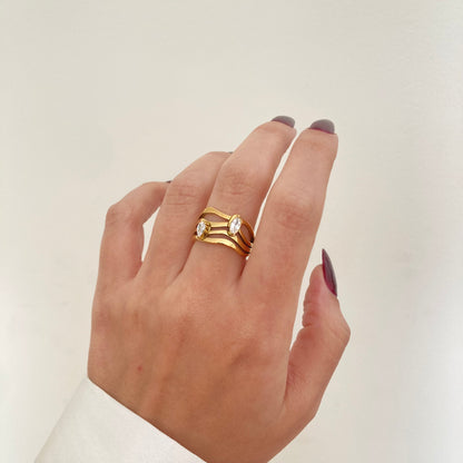 Four Layer Stone Ring
