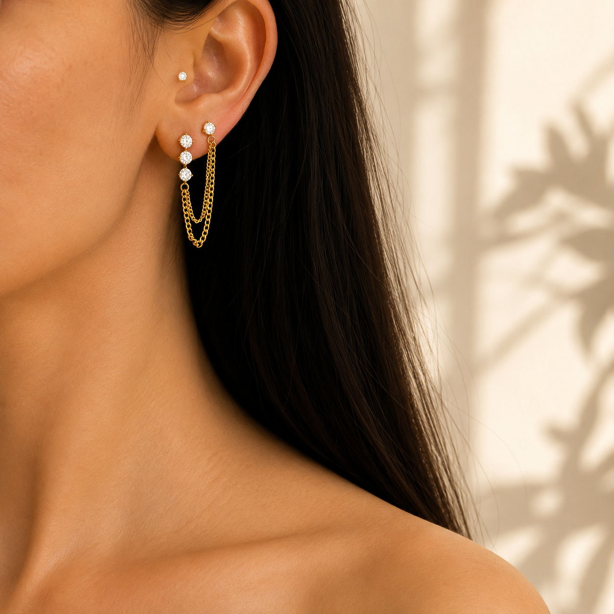 Twin Chain Glam Earrings