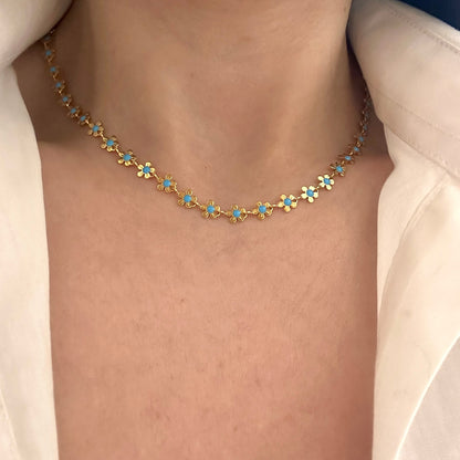 Blue Flower Necklace