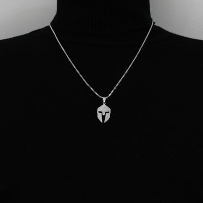 Spartan Silver Pendant Necklace - Men