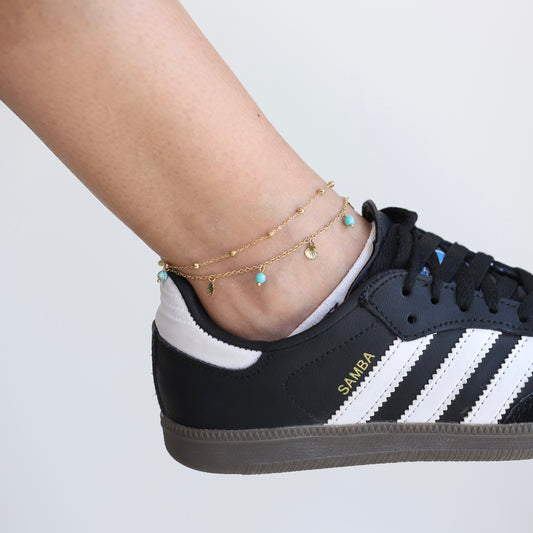 Seashell Double Layered Anklet