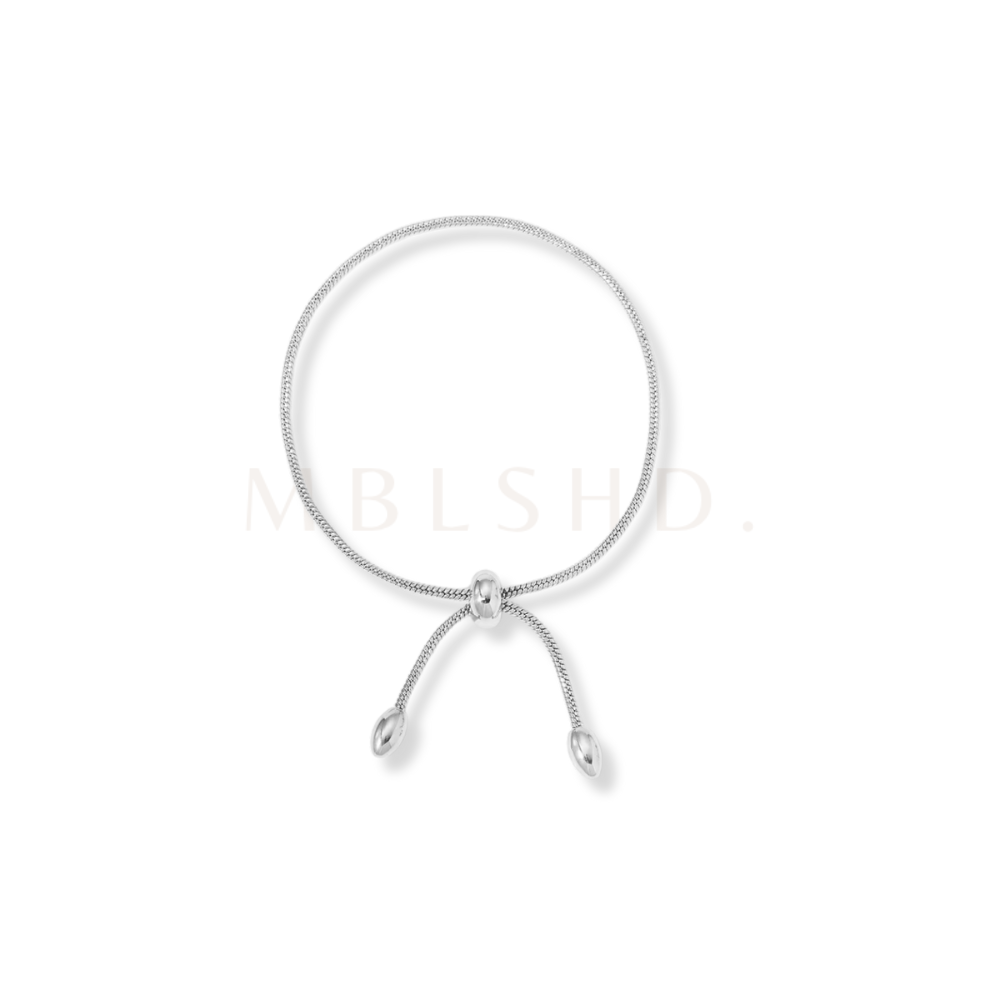Simple Silver Drawstring Bracelet