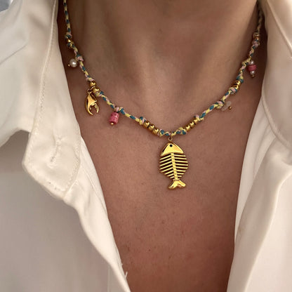 Fish Charms Rope Necklace